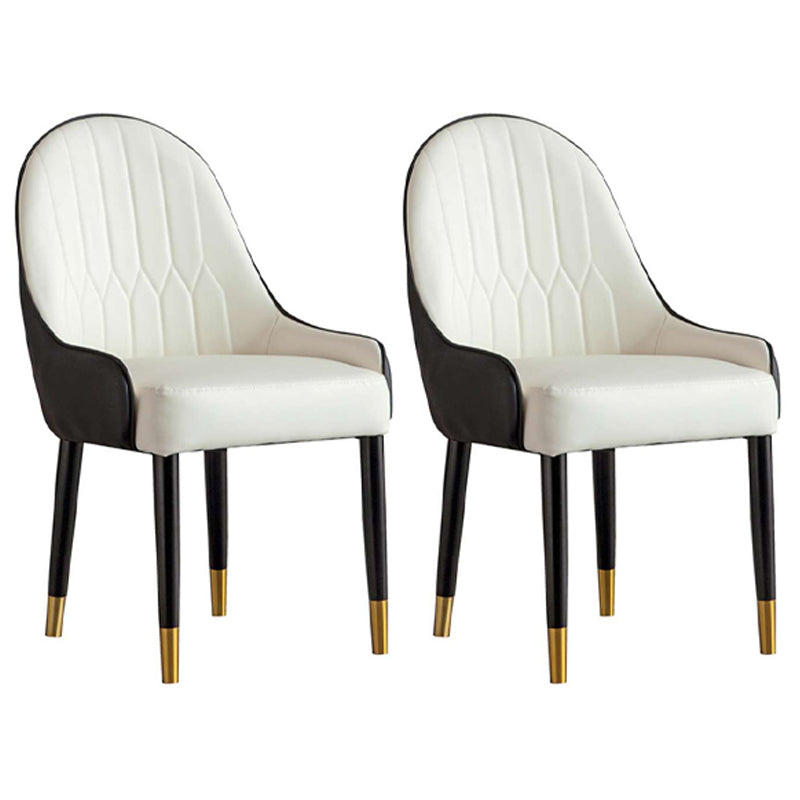Home Scandinavian Arm Chair Metal Parsons Upholstered Dining Room Chair Off-White 2 Piece Set Clearhalo ' kitchen&dining_furn' 'Dining Chairs' 'Dining Tables & Seating' 'dining_chair' 'furn' 'furn_dining_chair' 'Furniture' 'furniture_dining_chair' 'Kitchen & Dining Furniture' 'kitchen' 4316133