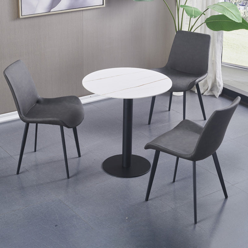 Indoor Industrial Arm Chair Solid Back Metal Upholstered Dining Room Chair Clearhalo ' kitchen&dining_furn' 'Dining Chairs' 'Dining Tables & Seating' 'dining_chair' 'furn' 'furn_dining_chair' 'Furniture' 'furniture_dining_chair' 'Kitchen & Dining Furniture' 'kitchen' 4316148