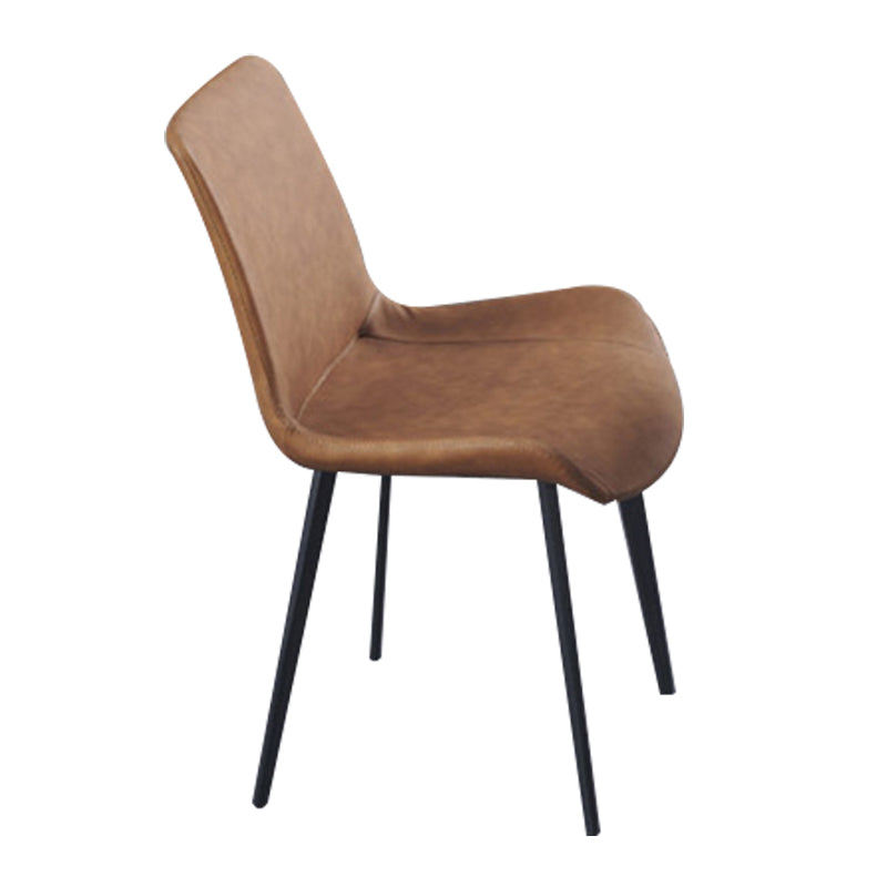 Indoor Industrial Arm Chair Solid Back Metal Upholstered Dining Room Chair Clearhalo ' kitchen&dining_furn' 'Dining Chairs' 'Dining Tables & Seating' 'dining_chair' 'furn' 'furn_dining_chair' 'Furniture' 'furniture_dining_chair' 'Kitchen & Dining Furniture' 'kitchen' 4316150