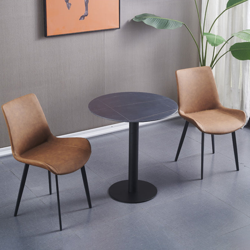 Indoor Industrial Arm Chair Solid Back Metal Upholstered Dining Room Chair Clearhalo ' kitchen&dining_furn' 'Dining Chairs' 'Dining Tables & Seating' 'dining_chair' 'furn' 'furn_dining_chair' 'Furniture' 'furniture_dining_chair' 'Kitchen & Dining Furniture' 'kitchen' 4316153