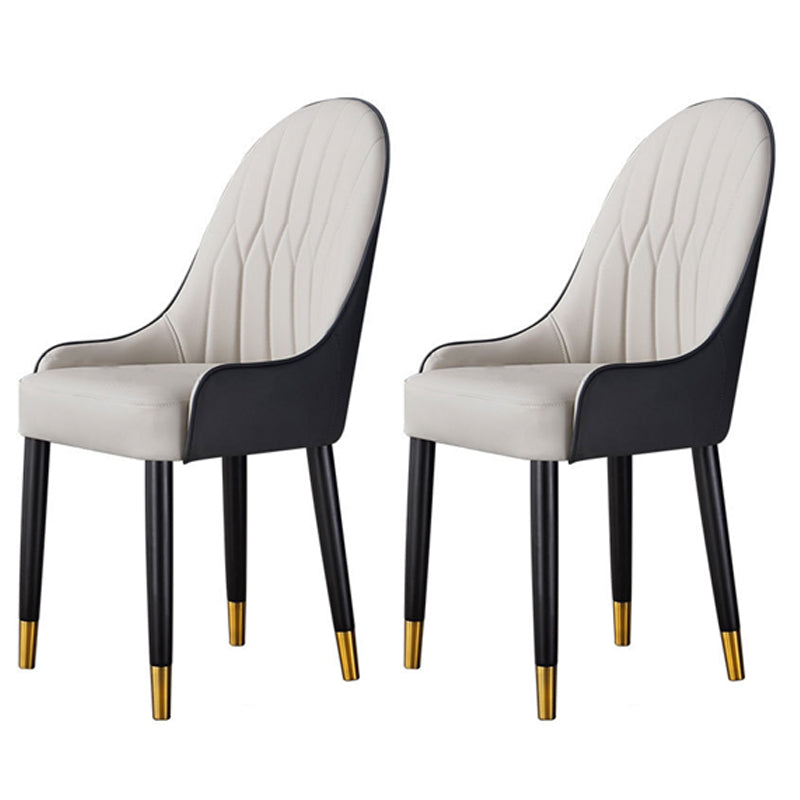 Home Scandinavian Arm Chair Metal Upholstered Parsons Dining Room Chair Off-White 2 Piece Set Clearhalo ' kitchen&dining_furn' 'Dining Chairs' 'Dining Tables & Seating' 'dining_chair' 'furn' 'furn_dining_chair' 'Furniture' 'furniture_dining_chair' 'Kitchen & Dining Furniture' 'kitchen' 4316156