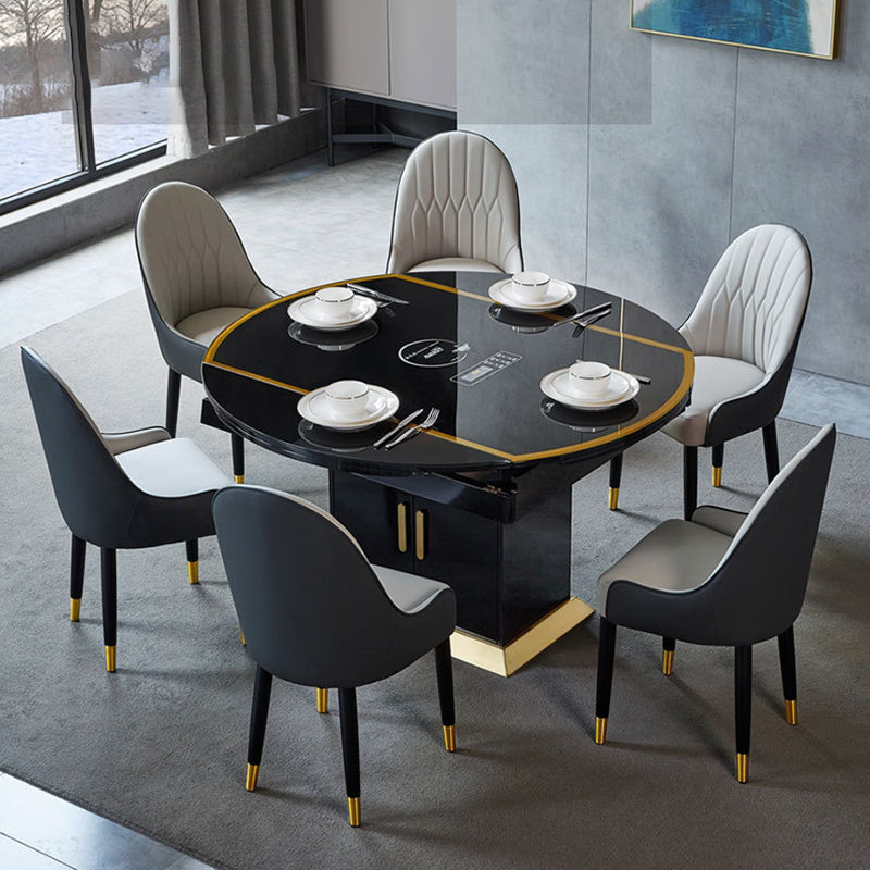 Home Scandinavian Arm Chair Metal Upholstered Parsons Dining Room Chair Clearhalo ' kitchen&dining_furn' 'Dining Chairs' 'Dining Tables & Seating' 'dining_chair' 'furn' 'furn_dining_chair' 'Furniture' 'furniture_dining_chair' 'Kitchen & Dining Furniture' 'kitchen' 4316159