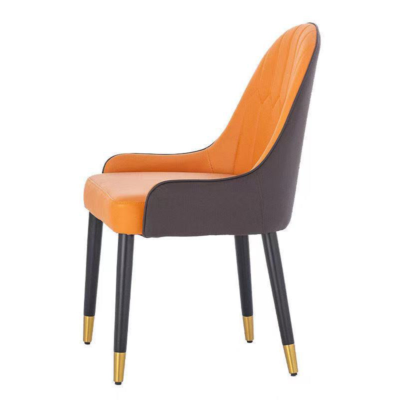 Home Scandinavian Arm Chair Metal Upholstered Parsons Dining Room Chair Clearhalo ' kitchen&dining_furn' 'Dining Chairs' 'Dining Tables & Seating' 'dining_chair' 'furn' 'furn_dining_chair' 'Furniture' 'furniture_dining_chair' 'Kitchen & Dining Furniture' 'kitchen' 4316161