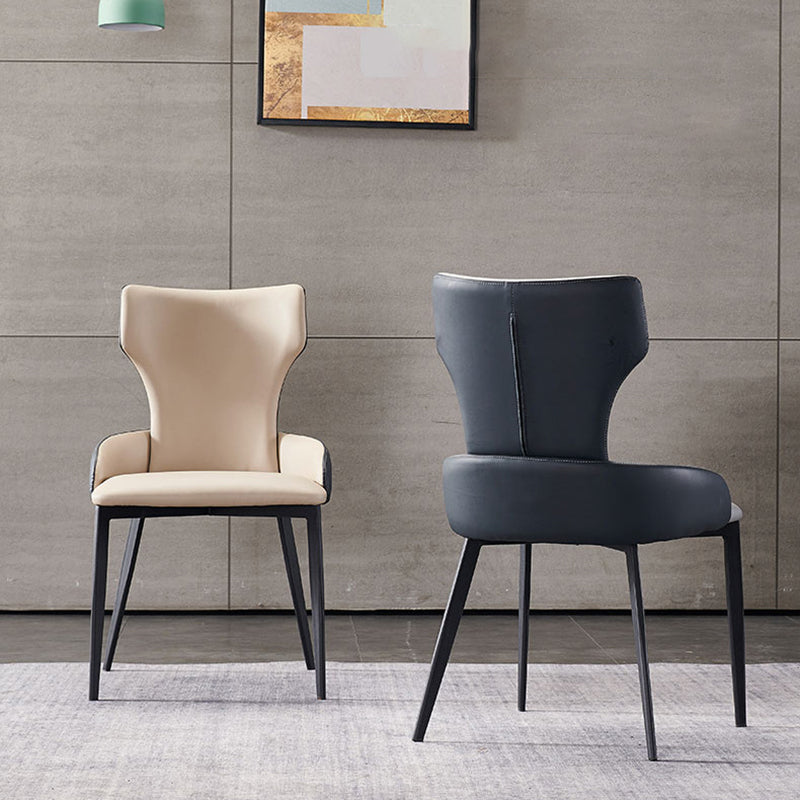 Contemporary Home Arm Chair Wingback Upholstered Metal Dining Room Chair Clearhalo ' kitchen&dining_furn' 'Dining Chairs' 'Dining Tables & Seating' 'dining_chair' 'furn' 'furn_dining_chair' 'Furniture' 'furniture_dining_chair' 'Kitchen & Dining Furniture' 'kitchen' 4316178
