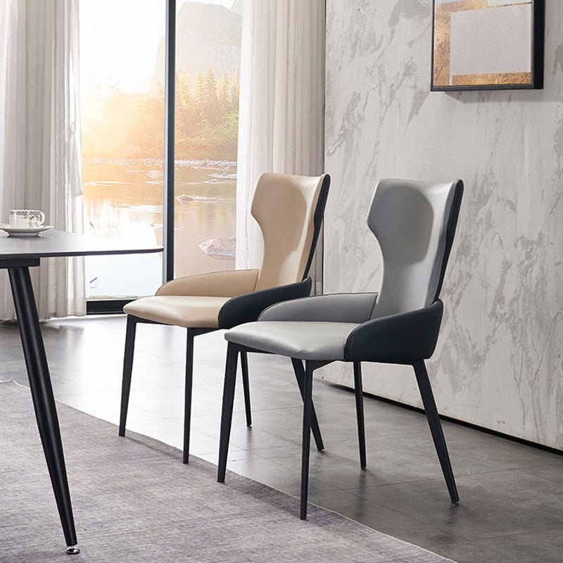 Contemporary Home Arm Chair Wingback Upholstered Metal Dining Room Chair Clearhalo ' kitchen&dining_furn' 'Dining Chairs' 'Dining Tables & Seating' 'dining_chair' 'furn' 'furn_dining_chair' 'Furniture' 'furniture_dining_chair' 'Kitchen & Dining Furniture' 'kitchen' 4316179