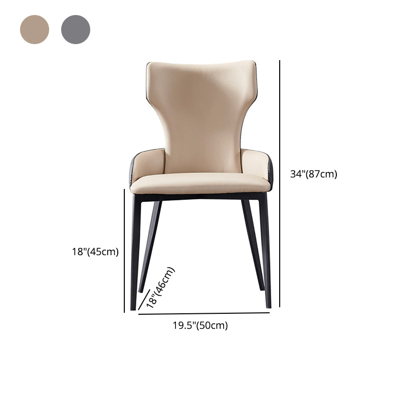 Contemporary Home Arm Chair Wingback Upholstered Metal Dining Room Chair Clearhalo ' kitchen&dining_furn' 'Dining Chairs' 'Dining Tables & Seating' 'dining_chair' 'furn' 'furn_dining_chair' 'Furniture' 'furniture_dining_chair' 'Kitchen & Dining Furniture' 'kitchen' 4316180