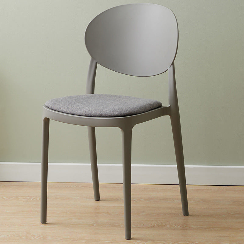 Scandinavian Plastic Restaurant Side Chair Open Back Matte Finish Dining Chair Silver Gray 1 Piece Clearhalo ' kitchen&dining_furn' 'Dining Chairs' 'Dining Tables & Seating' 'dining_chair' 'furn' 'furn_dining_chair' 'Furniture' 'furniture_dining_chair' 'Kitchen & Dining Furniture' 'kitchen' 4316183