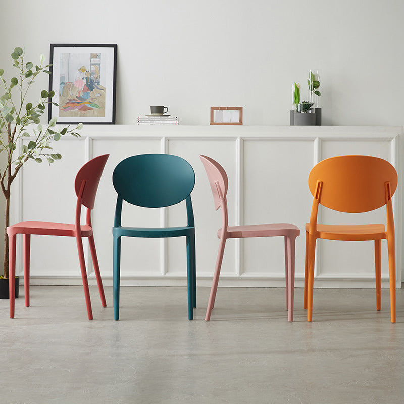 Scandinavian Plastic Restaurant Side Chair Open Back Matte Finish Dining Chair Clearhalo ' kitchen&dining_furn' 'Dining Chairs' 'Dining Tables & Seating' 'dining_chair' 'furn' 'furn_dining_chair' 'Furniture' 'furniture_dining_chair' 'Kitchen & Dining Furniture' 'kitchen' 4316184