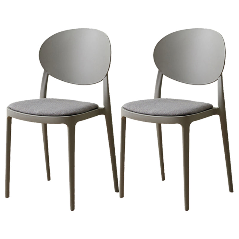 Scandinavian Plastic Restaurant Side Chair Open Back Matte Finish Dining Chair Silver Gray 2 Piece Set Clearhalo ' kitchen&dining_furn' 'Dining Chairs' 'Dining Tables & Seating' 'dining_chair' 'furn' 'furn_dining_chair' 'Furniture' 'furniture_dining_chair' 'Kitchen & Dining Furniture' 'kitchen' 4316185