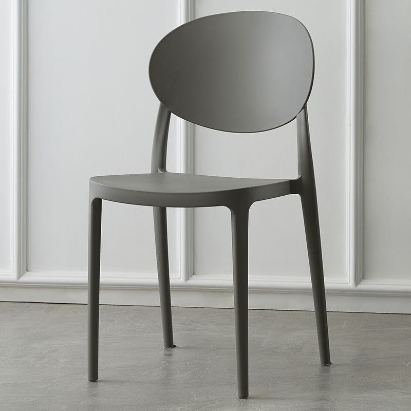 Scandinavian Plastic Restaurant Side Chair Open Back Matte Finish Dining Chair Grey 1 Piece Clearhalo ' kitchen&dining_furn' 'Dining Chairs' 'Dining Tables & Seating' 'dining_chair' 'furn' 'furn_dining_chair' 'Furniture' 'furniture_dining_chair' 'Kitchen & Dining Furniture' 'kitchen' 4316189