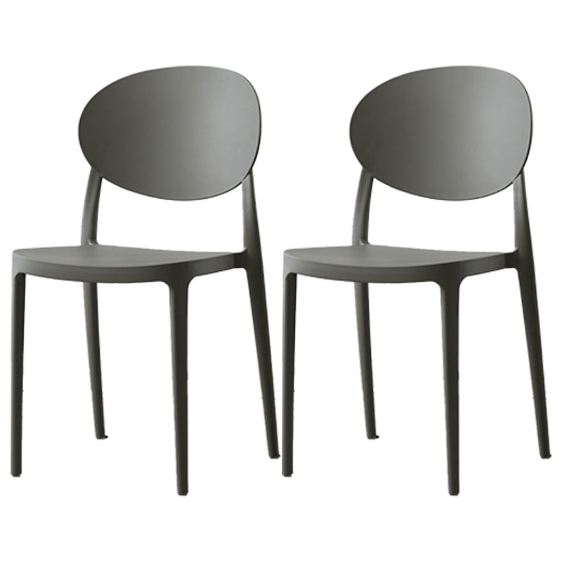 Scandinavian Plastic Restaurant Side Chair Open Back Matte Finish Dining Chair Grey 2 Piece Set Clearhalo ' kitchen&dining_furn' 'Dining Chairs' 'Dining Tables & Seating' 'dining_chair' 'furn' 'furn_dining_chair' 'Furniture' 'furniture_dining_chair' 'Kitchen & Dining Furniture' 'kitchen' 4316191