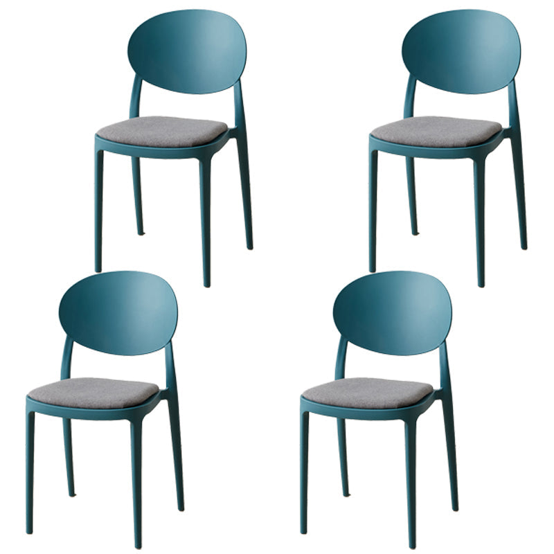 Scandinavian Plastic Restaurant Side Chair Open Back Matte Finish Dining Chair Dark Blue-Gray 4 Piece Set Clearhalo ' kitchen&dining_furn' 'Dining Chairs' 'Dining Tables & Seating' 'dining_chair' 'furn' 'furn_dining_chair' 'Furniture' 'furniture_dining_chair' 'Kitchen & Dining Furniture' 'kitchen' 4316194