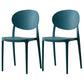 Scandinavian Plastic Restaurant Side Chair Open Back Matte Finish Dining Chair Peacock Blue 2 Piece Set Clearhalo ' kitchen&dining_furn' 'Dining Chairs' 'Dining Tables & Seating' 'dining_chair' 'furn' 'furn_dining_chair' 'Furniture' 'furniture_dining_chair' 'Kitchen & Dining Furniture' 'kitchen' 4316203