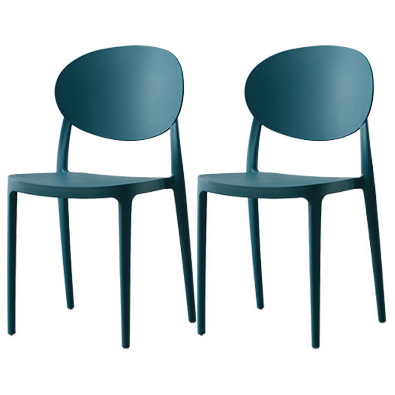 Scandinavian Plastic Restaurant Side Chair Open Back Matte Finish Dining Chair Peacock Blue 2 Piece Set Clearhalo ' kitchen&dining_furn' 'Dining Chairs' 'Dining Tables & Seating' 'dining_chair' 'furn' 'furn_dining_chair' 'Furniture' 'furniture_dining_chair' 'Kitchen & Dining Furniture' 'kitchen' 4316203