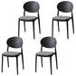 Scandinavian Plastic Restaurant Side Chair Open Back Matte Finish Dining Chair Black-Gray 4 Piece Set Clearhalo ' kitchen&dining_furn' 'Dining Chairs' 'Dining Tables & Seating' 'dining_chair' 'furn' 'furn_dining_chair' 'Furniture' 'furniture_dining_chair' 'Kitchen & Dining Furniture' 'kitchen' 4316210