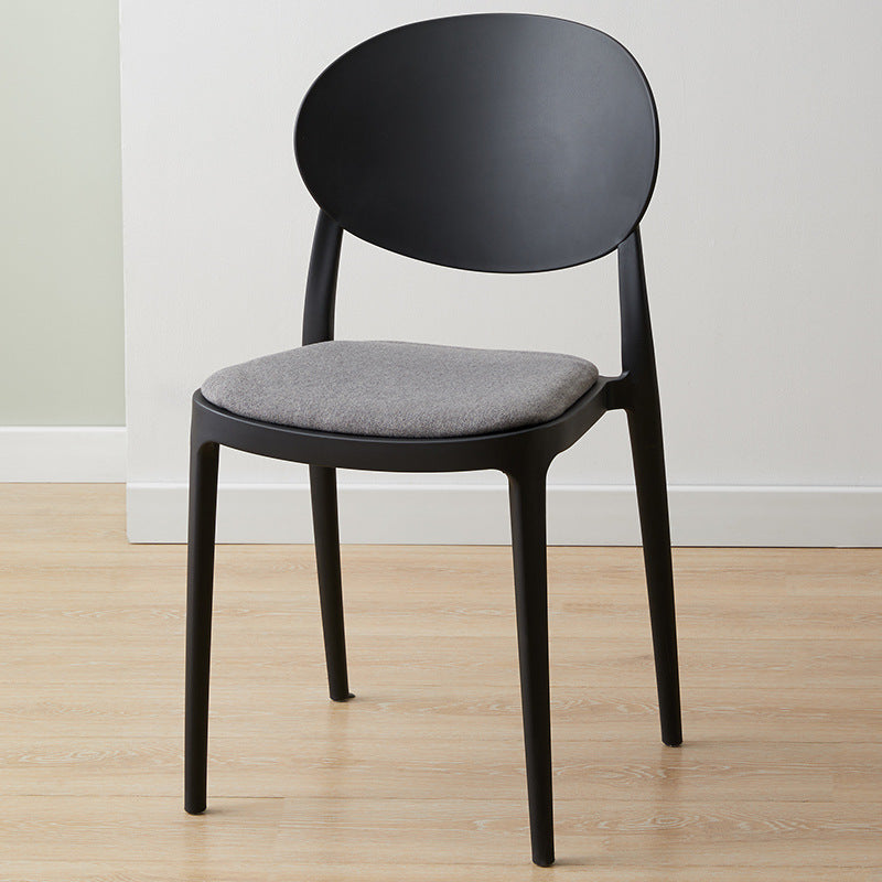 Scandinavian Plastic Restaurant Side Chair Open Back Matte Finish Dining Chair Black-Gray 1 Piece Clearhalo ' kitchen&dining_furn' 'Dining Chairs' 'Dining Tables & Seating' 'dining_chair' 'furn' 'furn_dining_chair' 'Furniture' 'furniture_dining_chair' 'Kitchen & Dining Furniture' 'kitchen' 4316211