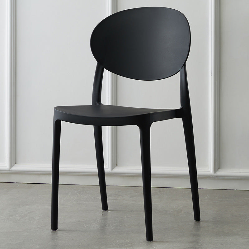 Scandinavian Plastic Restaurant Side Chair Open Back Matte Finish Dining Chair Black 1 Piece Clearhalo ' kitchen&dining_furn' 'Dining Chairs' 'Dining Tables & Seating' 'dining_chair' 'furn' 'furn_dining_chair' 'Furniture' 'furniture_dining_chair' 'Kitchen & Dining Furniture' 'kitchen' 4316214