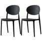 Scandinavian Plastic Restaurant Side Chair Open Back Matte Finish Dining Chair Black 2 Piece Set Clearhalo ' kitchen&dining_furn' 'Dining Chairs' 'Dining Tables & Seating' 'dining_chair' 'furn' 'furn_dining_chair' 'Furniture' 'furniture_dining_chair' 'Kitchen & Dining Furniture' 'kitchen' 4316215