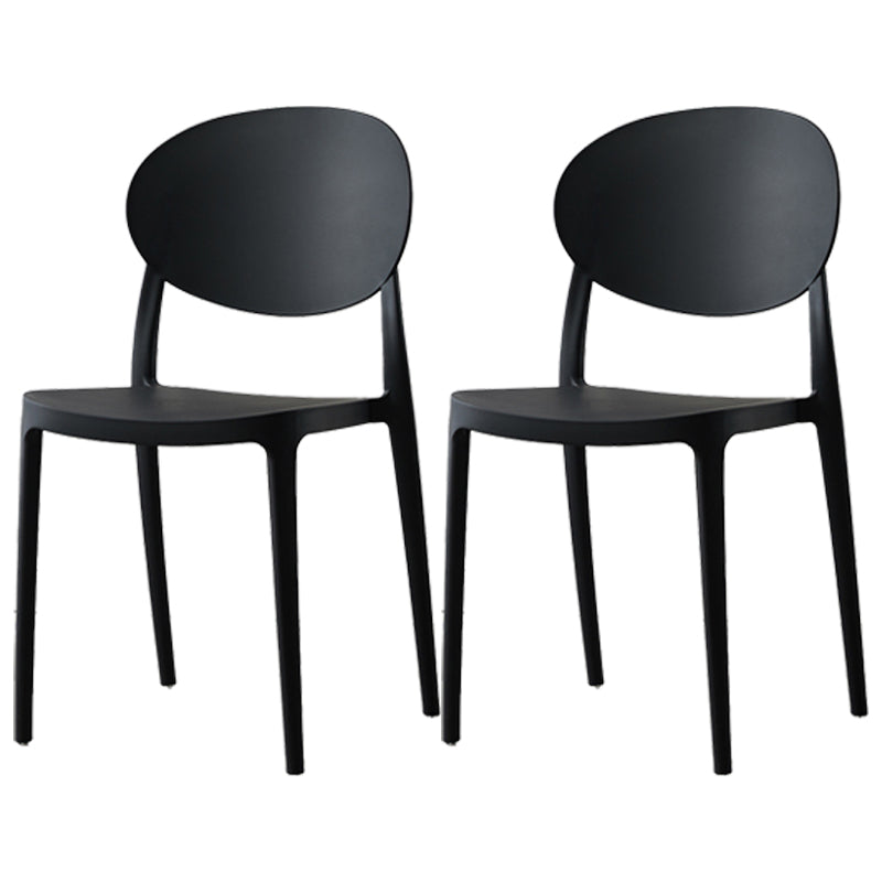 Scandinavian Plastic Restaurant Side Chair Open Back Matte Finish Dining Chair Black 2 Piece Set Clearhalo ' kitchen&dining_furn' 'Dining Chairs' 'Dining Tables & Seating' 'dining_chair' 'furn' 'furn_dining_chair' 'Furniture' 'furniture_dining_chair' 'Kitchen & Dining Furniture' 'kitchen' 4316215