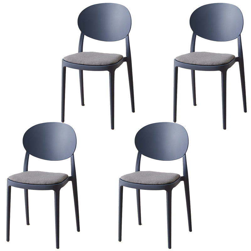 Scandinavian Plastic Restaurant Side Chair Open Back Matte Finish Dining Chair Gray Blue 4 Piece Set Clearhalo ' kitchen&dining_furn' 'Dining Chairs' 'Dining Tables & Seating' 'dining_chair' 'furn' 'furn_dining_chair' 'Furniture' 'furniture_dining_chair' 'Kitchen & Dining Furniture' 'kitchen' 4316216