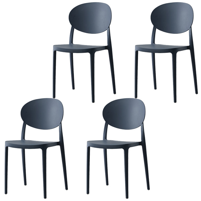Scandinavian Plastic Restaurant Side Chair Open Back Matte Finish Dining Chair Denim Blue 4 Piece Set Clearhalo ' kitchen&dining_furn' 'Dining Chairs' 'Dining Tables & Seating' 'dining_chair' 'furn' 'furn_dining_chair' 'Furniture' 'furniture_dining_chair' 'Kitchen & Dining Furniture' 'kitchen' 4316219