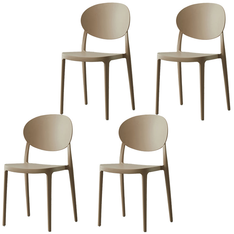 Scandinavian Plastic Restaurant Side Chair Open Back Matte Finish Dining Chair Light Camel 4 Piece Set Clearhalo ' kitchen&dining_furn' 'Dining Chairs' 'Dining Tables & Seating' 'dining_chair' 'furn' 'furn_dining_chair' 'Furniture' 'furniture_dining_chair' 'Kitchen & Dining Furniture' 'kitchen' 4316222