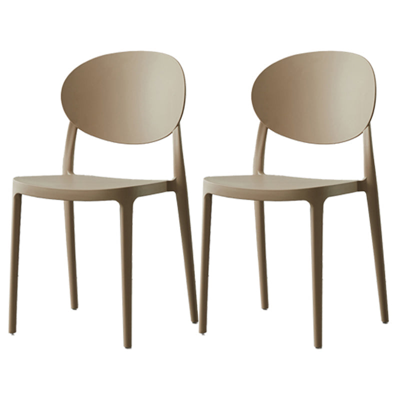 Scandinavian Plastic Restaurant Side Chair Open Back Matte Finish Dining Chair Light Camel 2 Piece Set Clearhalo ' kitchen&dining_furn' 'Dining Chairs' 'Dining Tables & Seating' 'dining_chair' 'furn' 'furn_dining_chair' 'Furniture' 'furniture_dining_chair' 'Kitchen & Dining Furniture' 'kitchen' 4316224