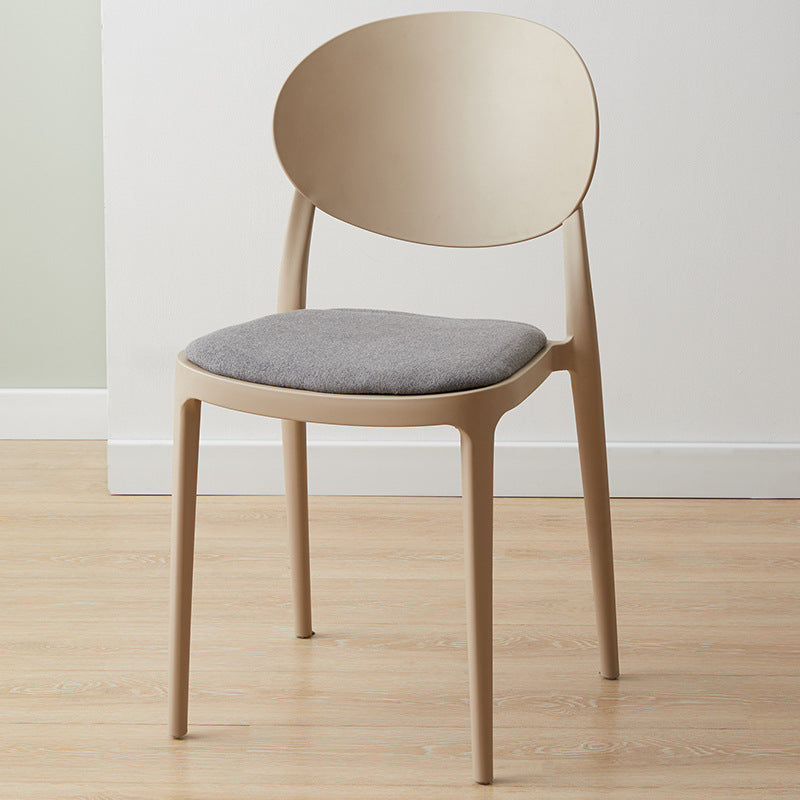 Scandinavian Plastic Restaurant Side Chair Open Back Matte Finish Dining Chair Camel 1 Piece Clearhalo ' kitchen&dining_furn' 'Dining Chairs' 'Dining Tables & Seating' 'dining_chair' 'furn' 'furn_dining_chair' 'Furniture' 'furniture_dining_chair' 'Kitchen & Dining Furniture' 'kitchen' 4316226