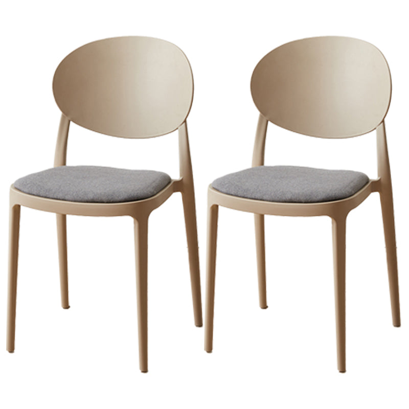 Scandinavian Plastic Restaurant Side Chair Open Back Matte Finish Dining Chair Camel 2 Piece Set Clearhalo ' kitchen&dining_furn' 'Dining Chairs' 'Dining Tables & Seating' 'dining_chair' 'furn' 'furn_dining_chair' 'Furniture' 'furniture_dining_chair' 'Kitchen & Dining Furniture' 'kitchen' 4316227