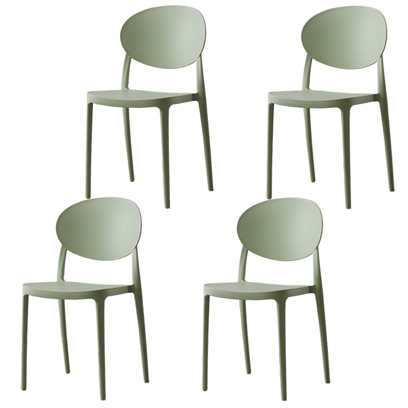 Scandinavian Plastic Restaurant Side Chair Open Back Matte Finish Dining Chair Green 4 Piece Set Clearhalo ' kitchen&dining_furn' 'Dining Chairs' 'Dining Tables & Seating' 'dining_chair' 'furn' 'furn_dining_chair' 'Furniture' 'furniture_dining_chair' 'Kitchen & Dining Furniture' 'kitchen' 4316228