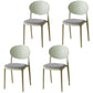 Scandinavian Plastic Restaurant Side Chair Open Back Matte Finish Dining Chair Gray-Green 4 Piece Set Clearhalo ' kitchen&dining_furn' 'Dining Chairs' 'Dining Tables & Seating' 'dining_chair' 'furn' 'furn_dining_chair' 'Furniture' 'furniture_dining_chair' 'Kitchen & Dining Furniture' 'kitchen' 4316231