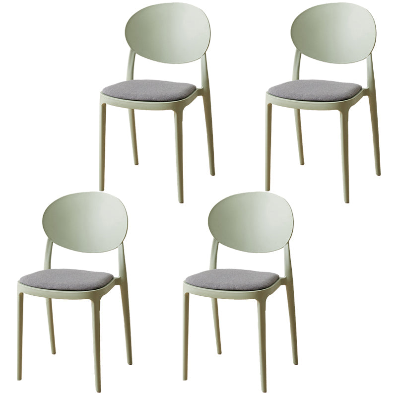 Scandinavian Plastic Restaurant Side Chair Open Back Matte Finish Dining Chair Gray-Green 4 Piece Set Clearhalo ' kitchen&dining_furn' 'Dining Chairs' 'Dining Tables & Seating' 'dining_chair' 'furn' 'furn_dining_chair' 'Furniture' 'furniture_dining_chair' 'Kitchen & Dining Furniture' 'kitchen' 4316231