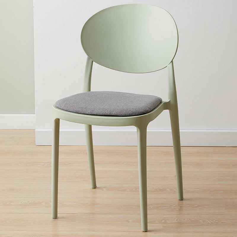 Scandinavian Plastic Restaurant Side Chair Open Back Matte Finish Dining Chair Gray-Green 1 Piece Clearhalo ' kitchen&dining_furn' 'Dining Chairs' 'Dining Tables & Seating' 'dining_chair' 'furn' 'furn_dining_chair' 'Furniture' 'furniture_dining_chair' 'Kitchen & Dining Furniture' 'kitchen' 4316232