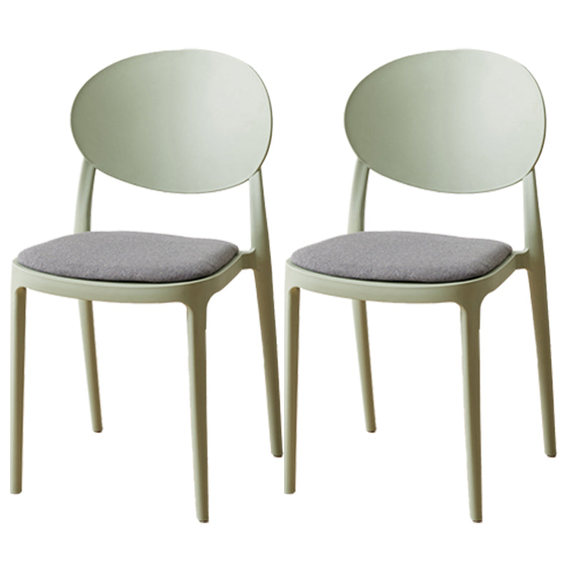 Scandinavian Plastic Restaurant Side Chair Open Back Matte Finish Dining Chair Gray-Green 2 Piece Set Clearhalo ' kitchen&dining_furn' 'Dining Chairs' 'Dining Tables & Seating' 'dining_chair' 'furn' 'furn_dining_chair' 'Furniture' 'furniture_dining_chair' 'Kitchen & Dining Furniture' 'kitchen' 4316233