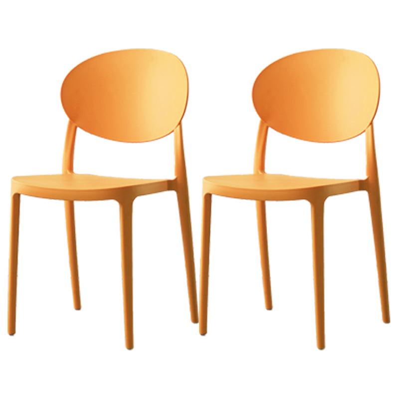 Scandinavian Plastic Restaurant Side Chair Open Back Matte Finish Dining Chair Orange 2 Piece Set Clearhalo ' kitchen&dining_furn' 'Dining Chairs' 'Dining Tables & Seating' 'dining_chair' 'furn' 'furn_dining_chair' 'Furniture' 'furniture_dining_chair' 'Kitchen & Dining Furniture' 'kitchen' 4316236