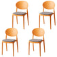 Scandinavian Plastic Restaurant Side Chair Open Back Matte Finish Dining Chair Orange-Gray 4 Piece Set Clearhalo ' kitchen&dining_furn' 'Dining Chairs' 'Dining Tables & Seating' 'dining_chair' 'furn' 'furn_dining_chair' 'Furniture' 'furniture_dining_chair' 'Kitchen & Dining Furniture' 'kitchen' 4316237