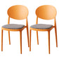 Scandinavian Plastic Restaurant Side Chair Open Back Matte Finish Dining Chair Orange-Gray 2 Piece Set Clearhalo ' kitchen&dining_furn' 'Dining Chairs' 'Dining Tables & Seating' 'dining_chair' 'furn' 'furn_dining_chair' 'Furniture' 'furniture_dining_chair' 'Kitchen & Dining Furniture' 'kitchen' 4316239