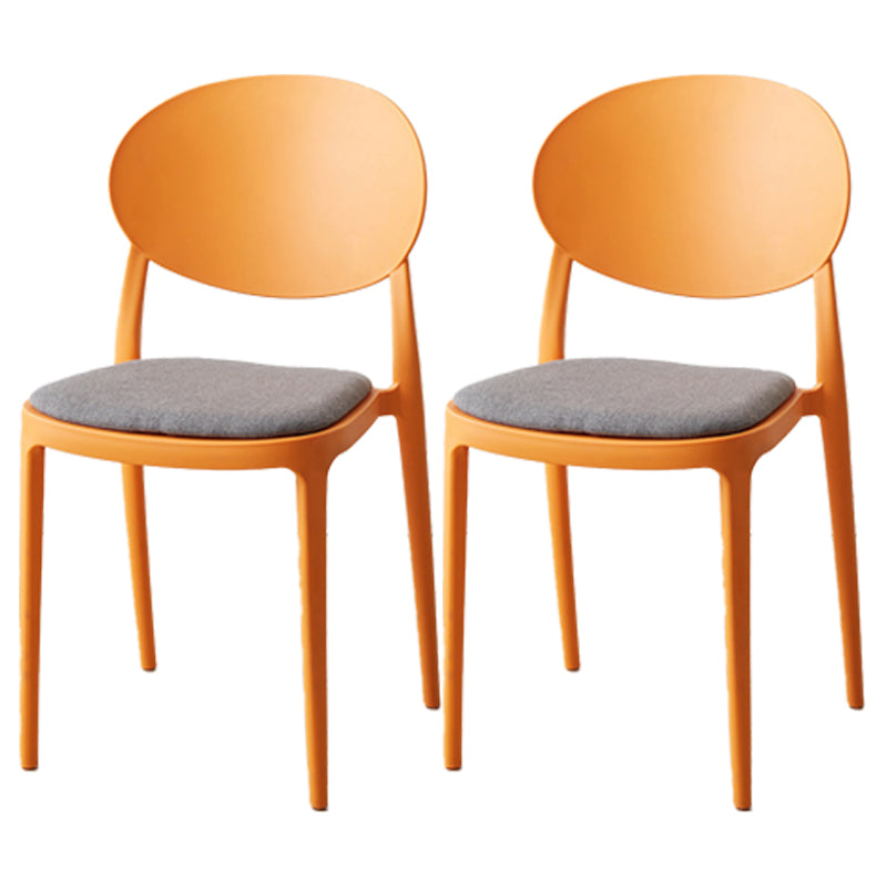 Scandinavian Plastic Restaurant Side Chair Open Back Matte Finish Dining Chair Orange-Gray 2 Piece Set Clearhalo ' kitchen&dining_furn' 'Dining Chairs' 'Dining Tables & Seating' 'dining_chair' 'furn' 'furn_dining_chair' 'Furniture' 'furniture_dining_chair' 'Kitchen & Dining Furniture' 'kitchen' 4316239