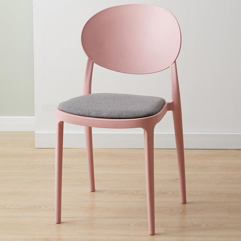 Scandinavian Plastic Restaurant Side Chair Open Back Matte Finish Dining Chair Gray-Pink 1 Piece Clearhalo ' kitchen&dining_furn' 'Dining Chairs' 'Dining Tables & Seating' 'dining_chair' 'furn' 'furn_dining_chair' 'Furniture' 'furniture_dining_chair' 'Kitchen & Dining Furniture' 'kitchen' 4316241
