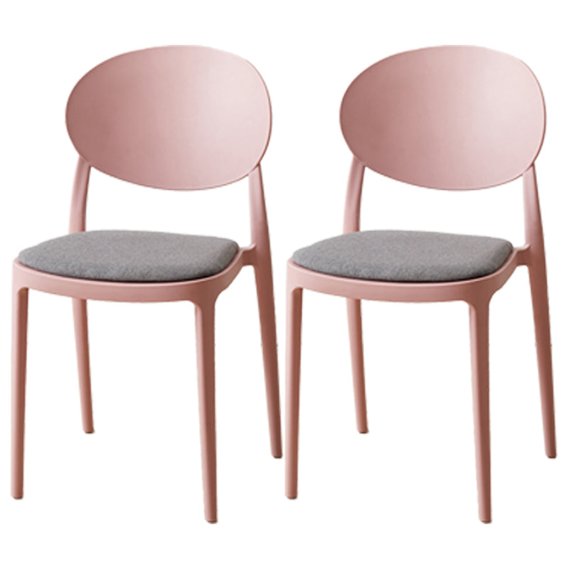 Scandinavian Plastic Restaurant Side Chair Open Back Matte Finish Dining Chair Gray-Pink 2 Piece Set Clearhalo ' kitchen&dining_furn' 'Dining Chairs' 'Dining Tables & Seating' 'dining_chair' 'furn' 'furn_dining_chair' 'Furniture' 'furniture_dining_chair' 'Kitchen & Dining Furniture' 'kitchen' 4316242