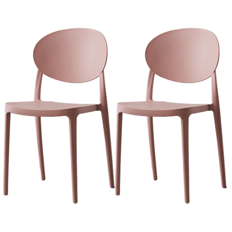Scandinavian Plastic Restaurant Side Chair Open Back Matte Finish Dining Chair Pink 2 Piece Set Clearhalo ' kitchen&dining_furn' 'Dining Chairs' 'Dining Tables & Seating' 'dining_chair' 'furn' 'furn_dining_chair' 'Furniture' 'furniture_dining_chair' 'Kitchen & Dining Furniture' 'kitchen' 4316245