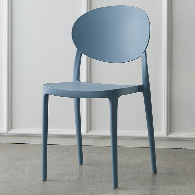 Scandinavian Plastic Restaurant Side Chair Open Back Matte Finish Dining Chair Blue 1 Piece Clearhalo ' kitchen&dining_furn' 'Dining Chairs' 'Dining Tables & Seating' 'dining_chair' 'furn' 'furn_dining_chair' 'Furniture' 'furniture_dining_chair' 'Kitchen & Dining Furniture' 'kitchen' 4316247