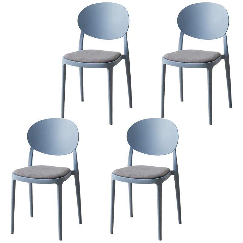 Scandinavian Plastic Restaurant Side Chair Open Back Matte Finish Dining Chair Gray-Blue 4 Piece Set Clearhalo ' kitchen&dining_furn' 'Dining Chairs' 'Dining Tables & Seating' 'dining_chair' 'furn' 'furn_dining_chair' 'Furniture' 'furniture_dining_chair' 'Kitchen & Dining Furniture' 'kitchen' 4316249