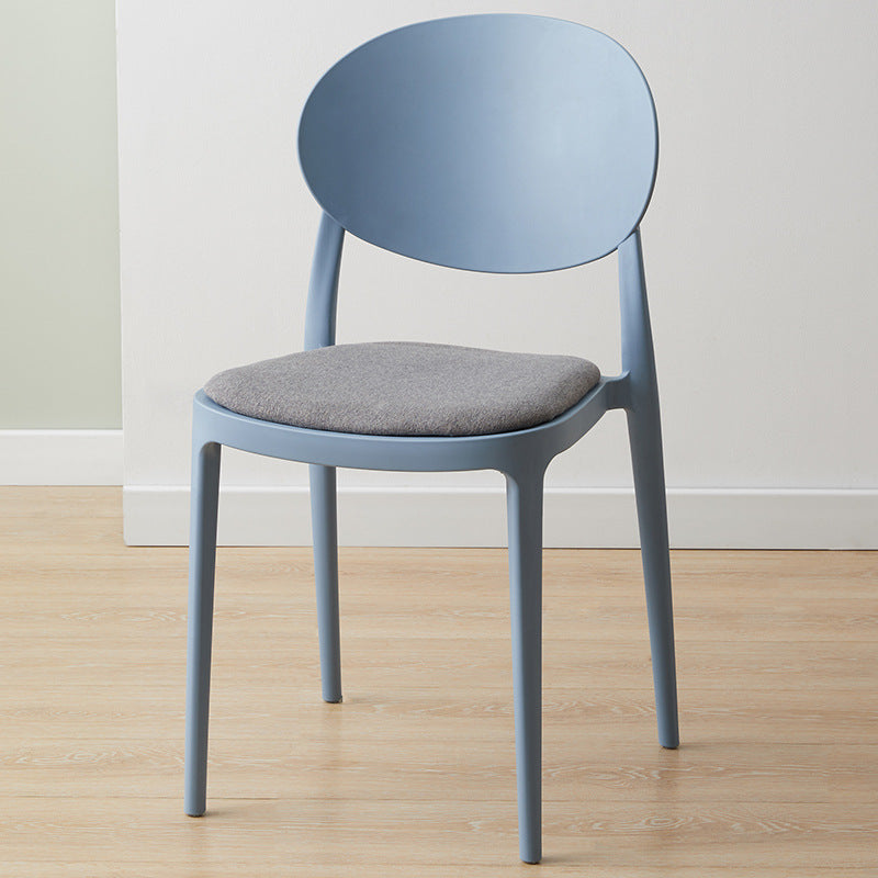 Scandinavian Plastic Restaurant Side Chair Open Back Matte Finish Dining Chair Gray-Blue 1 Piece Clearhalo ' kitchen&dining_furn' 'Dining Chairs' 'Dining Tables & Seating' 'dining_chair' 'furn' 'furn_dining_chair' 'Furniture' 'furniture_dining_chair' 'Kitchen & Dining Furniture' 'kitchen' 4316250