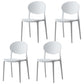 Scandinavian Plastic Restaurant Side Chair Open Back Matte Finish Dining Chair White 4 Piece Set Clearhalo ' kitchen&dining_furn' 'Dining Chairs' 'Dining Tables & Seating' 'dining_chair' 'furn' 'furn_dining_chair' 'Furniture' 'furniture_dining_chair' 'Kitchen & Dining Furniture' 'kitchen' 4316252
