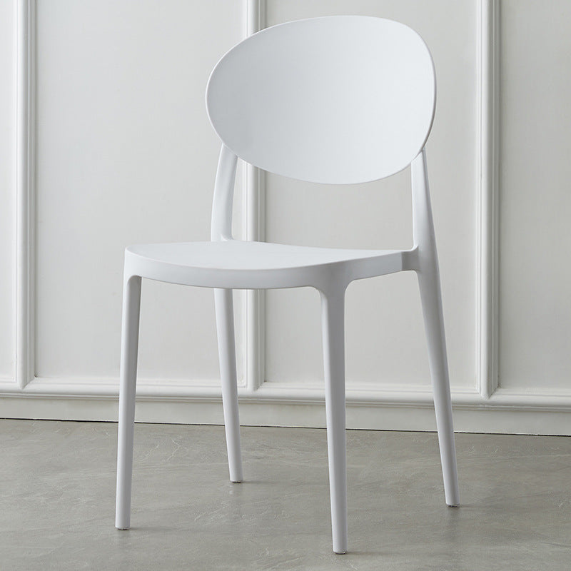 Scandinavian Plastic Restaurant Side Chair Open Back Matte Finish Dining Chair White 1 Piece Clearhalo ' kitchen&dining_furn' 'Dining Chairs' 'Dining Tables & Seating' 'dining_chair' 'furn' 'furn_dining_chair' 'Furniture' 'furniture_dining_chair' 'Kitchen & Dining Furniture' 'kitchen' 4316253