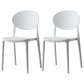 Scandinavian Plastic Restaurant Side Chair Open Back Matte Finish Dining Chair White 2 Piece Set Clearhalo ' kitchen&dining_furn' 'Dining Chairs' 'Dining Tables & Seating' 'dining_chair' 'furn' 'furn_dining_chair' 'Furniture' 'furniture_dining_chair' 'Kitchen & Dining Furniture' 'kitchen' 4316254