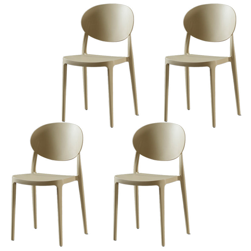 Scandinavian Plastic Restaurant Side Chair Open Back Matte Finish Dining Chair Brown 4 Piece Set Clearhalo ' kitchen&dining_furn' 'Dining Chairs' 'Dining Tables & Seating' 'dining_chair' 'furn' 'furn_dining_chair' 'Furniture' 'furniture_dining_chair' 'Kitchen & Dining Furniture' 'kitchen' 4316255