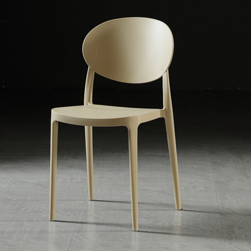 Scandinavian Plastic Restaurant Side Chair Open Back Matte Finish Dining Chair Brown 1 Piece Clearhalo ' kitchen&dining_furn' 'Dining Chairs' 'Dining Tables & Seating' 'dining_chair' 'furn' 'furn_dining_chair' 'Furniture' 'furniture_dining_chair' 'Kitchen & Dining Furniture' 'kitchen' 4316256