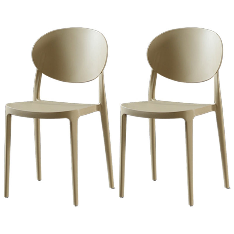 Scandinavian Plastic Restaurant Side Chair Open Back Matte Finish Dining Chair Brown 2 Piece Set Clearhalo ' kitchen&dining_furn' 'Dining Chairs' 'Dining Tables & Seating' 'dining_chair' 'furn' 'furn_dining_chair' 'Furniture' 'furniture_dining_chair' 'Kitchen & Dining Furniture' 'kitchen' 4316257